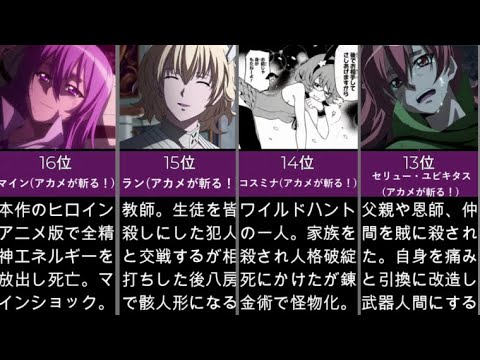 アカメが斬る 酷い目に遭ったキャラランキング アカメが斬る 零 ヒノワが征く Anime Wacoca Japan People Life Style