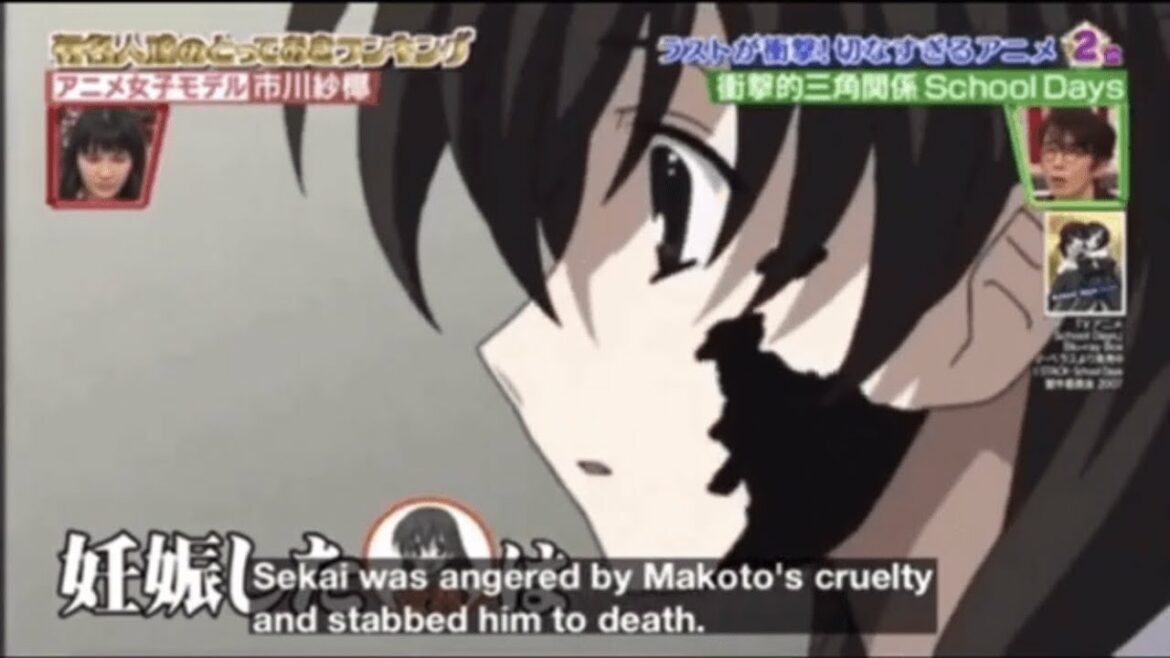 市川紗椰のとっておきアニメランキング(English subtitles) Top 3 Sad Animes That Will Provoke Your Thought 【School Days】