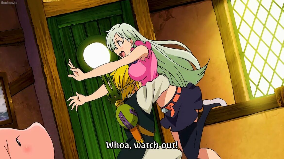 メリオダスの顔が誤ってエリザベスの胸に落ちた、メリオダスがスラッシュでツイーゴを倒して再び登場、Meliodas's face accidentally on Elizabeth's chest