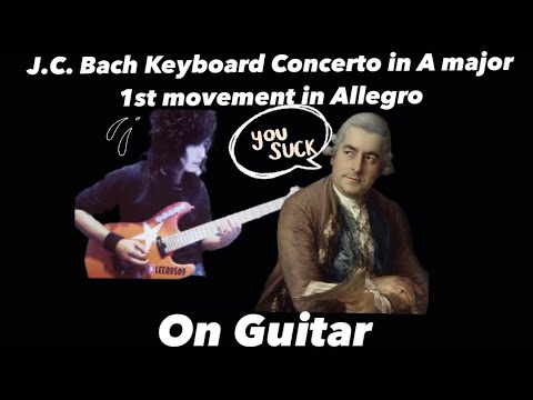 J.C. Bach Keyboard Concerto in A major 1st movement in Allegro Guitar Cover ( Gilberto Concerto )
