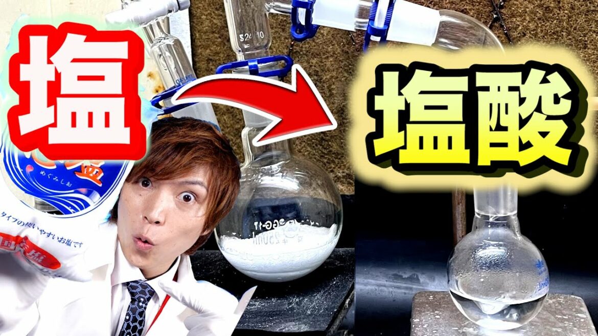 食塩から塩酸を作成してみた!【Dr.STONE 実験】Make hydrochloric acid from salt