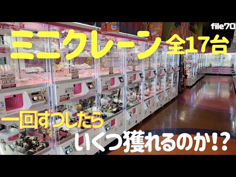 【クレーンゲーム】ミニクレーンゲーム!!全17台プレイしたら何個景品獲れるのか!?【検証企画】