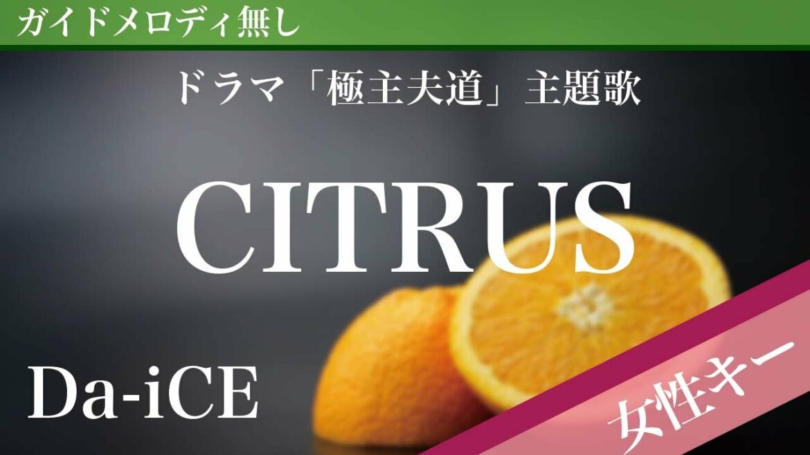 【女性キー(+3)ピアノ伴奏】CITRUS / Da-iCE ドラマ「極主夫道」主題歌