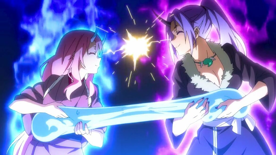 転生したらスライムだった件 OVA – リムル液がシオンとシュナの胸に流れ込み、豚頭の皇帝がジュラの森を支配する, Rimuru flowed into Shion and Shuna's chest