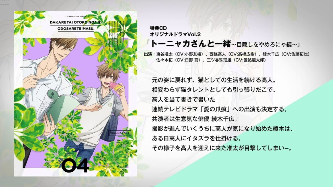 TVアニメ「抱かれたい男1位に脅されています。」Blu-ray&DVD第4巻 特典CD「トーニャカさんと一緒 ~目隠しをやめろにゃ編~」試聴