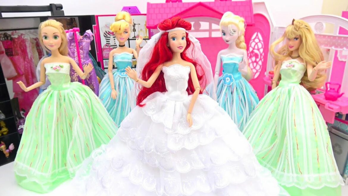 プリンセス バービー アリエル アナと雪の女王人形 アリエル りかちゃんジュエリーキャッスル 結婚衣装ドレス