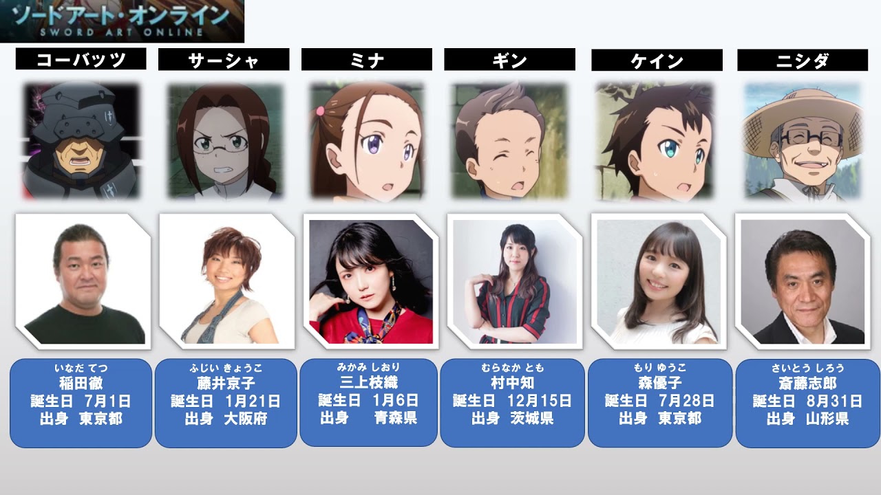 ソードアートオンライン 第一期 に出演している声優さんはこんな顔 Anime Wacoca Japan People Life Style