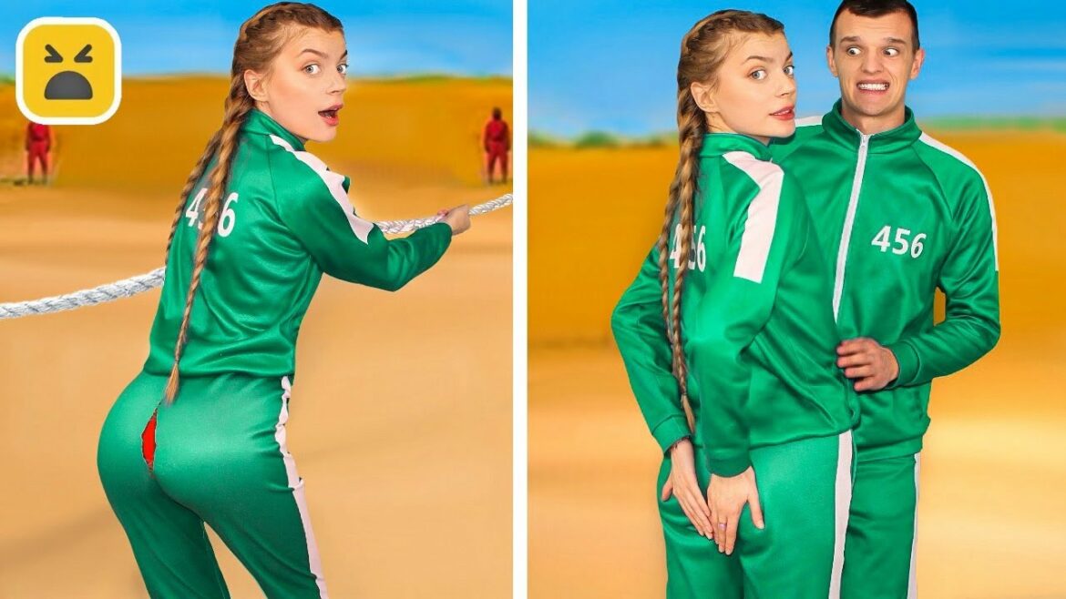 OUTFIT HACKS TO BECOME POPULAR IN SQUID GAME!  Girls DIY Clothes Transformation Ideas by Mr Degree