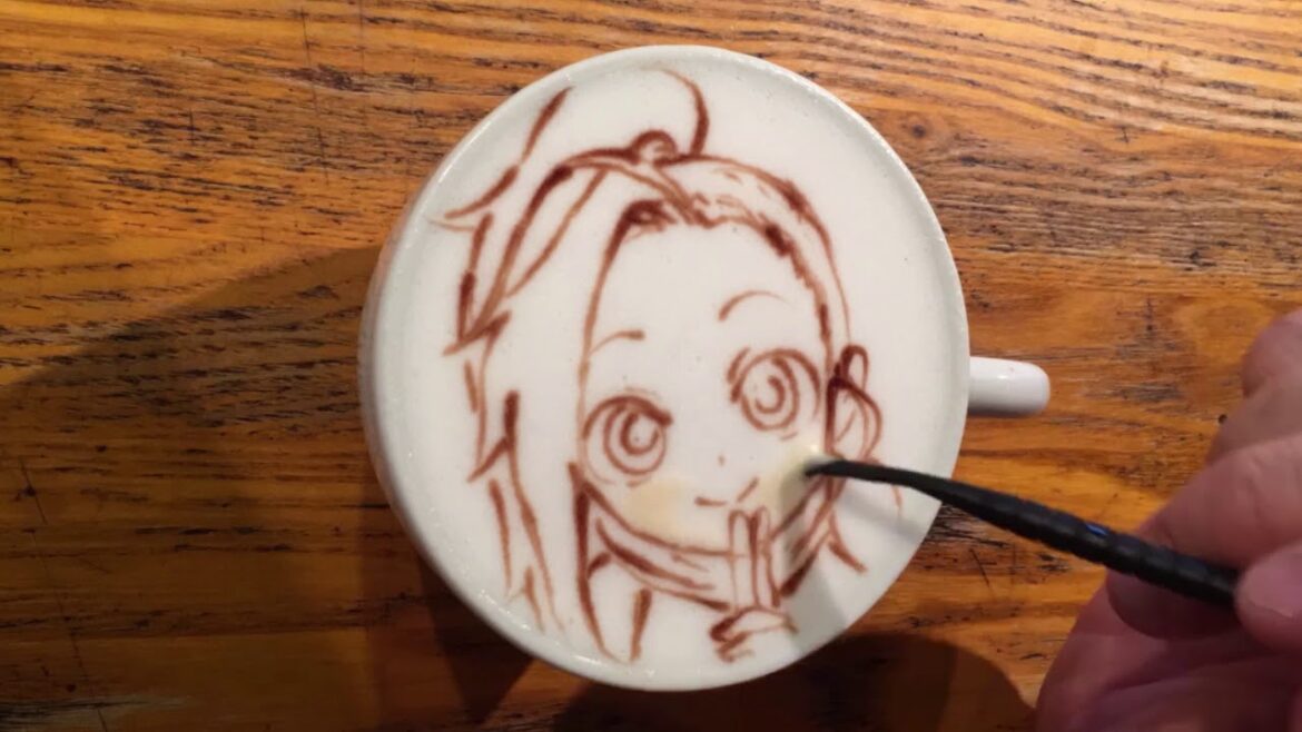 ラテアート動画【くノ一ツバキの胸の内】