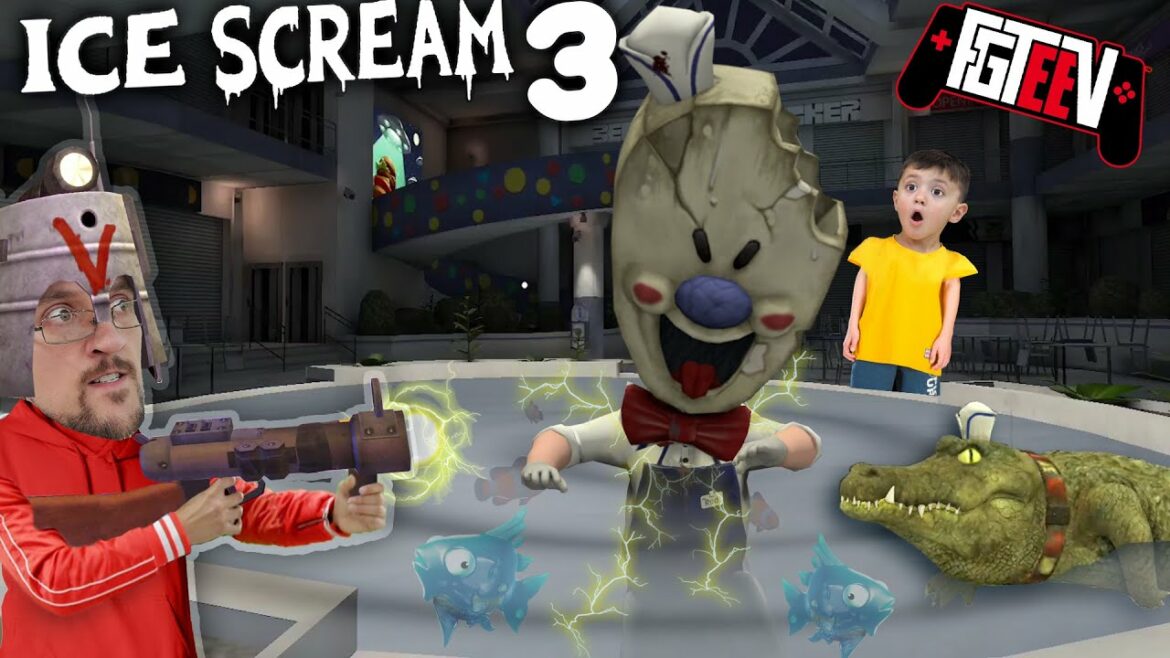 ICE SCREAM 3!  Fishing Rod @ the Mall! (FGTeeV Double Glitches Game)
