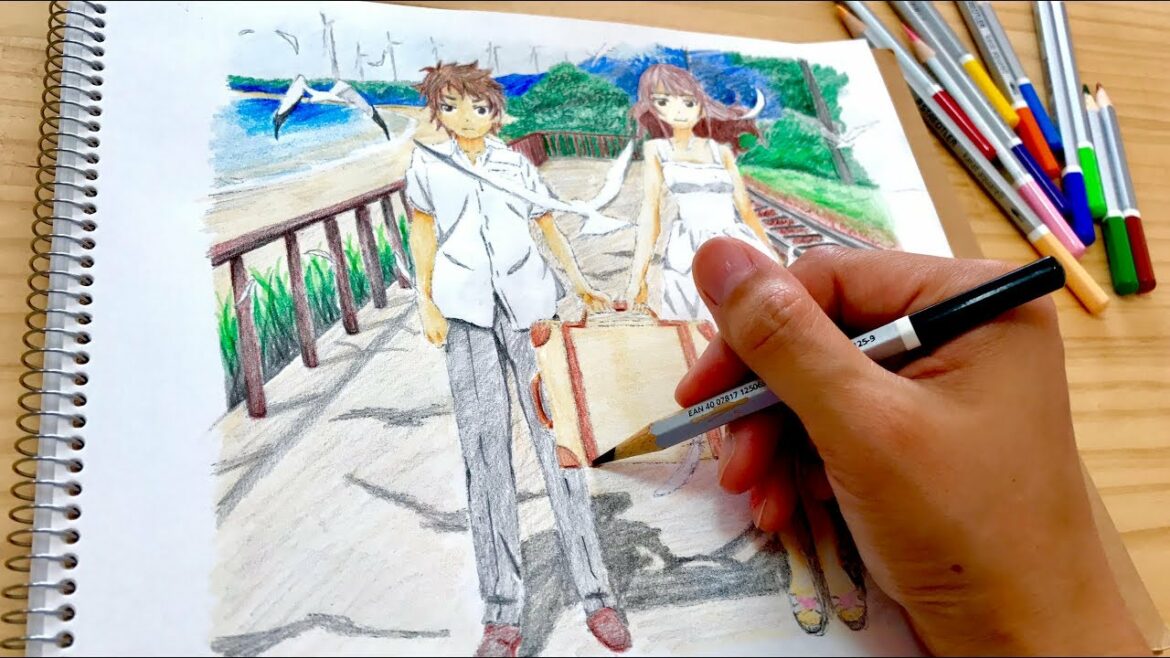 「打ち上げ花火、下から見るか?横から見るか?」 色鉛筆 ぬりえ coloring book colored pencil uchiagehanabi movie Japan anime