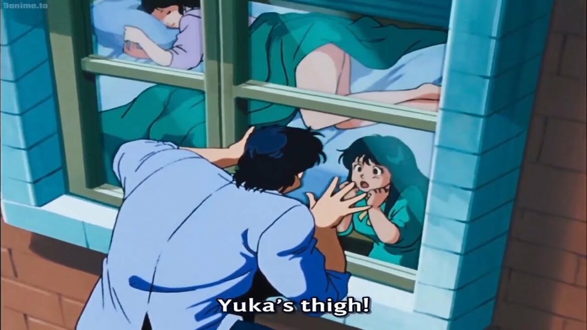 シティーハンター7 | 涼は壁を漕いで優香の太ももを見た – !Ryo rowed the wall to see Yuka's thighs