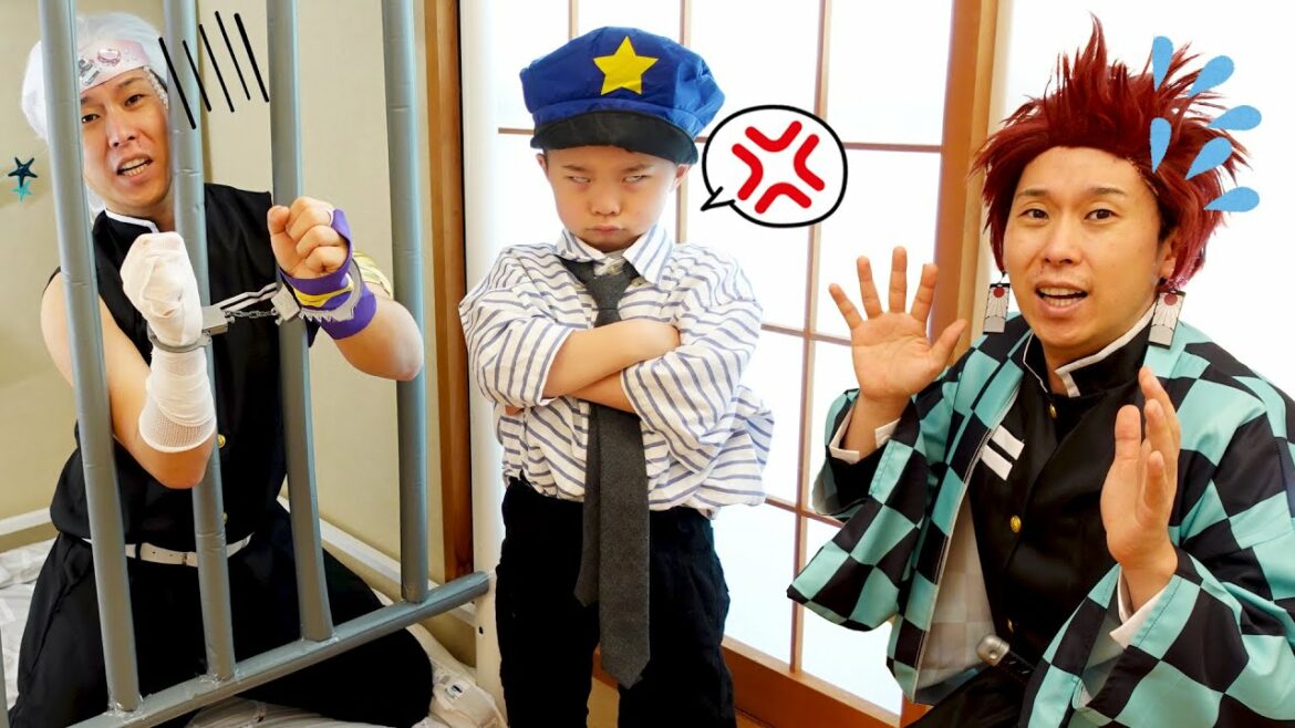 【寸劇】きめつのやいば宇髄天元が逮捕!?炭治郎!鬼がいる証拠に鬼の写真を撮って警察官に見せるんだ!