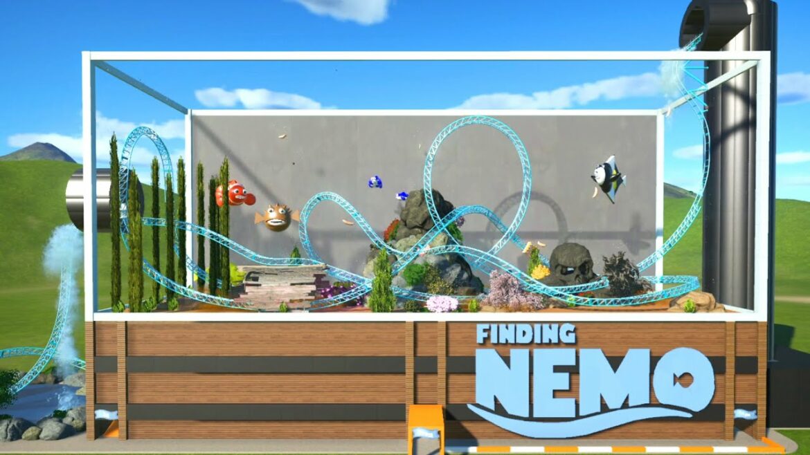 【Disney】水槽を駆け回るファインディングニモのジェットコースター「Finding Nemo」/ Finding Nemo at Planet Coaster POV