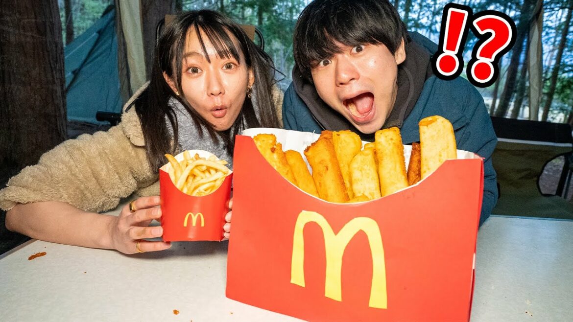 山で超巨大マックポテト作って食べてみたら美味すぎて夢叶いました