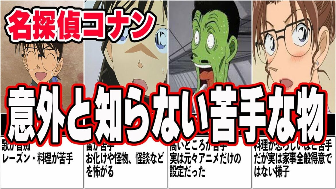 名探偵コナン 意外と知らない?主要キャラ弱点・苦手な物一覧まとめ!