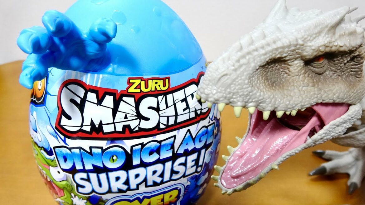 スライムにバスボール 雪!?隠れたパーツを取り出して大きなマンモスを組み立て!SMASHERS DINO ICE AGE SUPEISE EGG!25Suprise