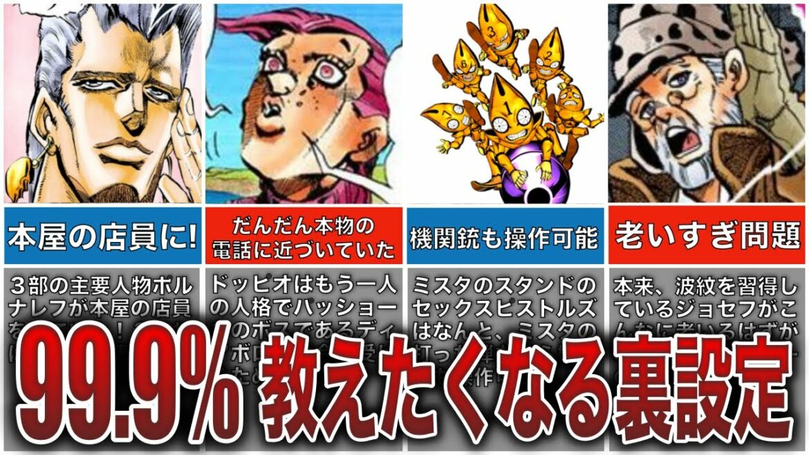 【ジョジョラー興奮】99.9%誰かに教えたくなるジョジョの裏設定!