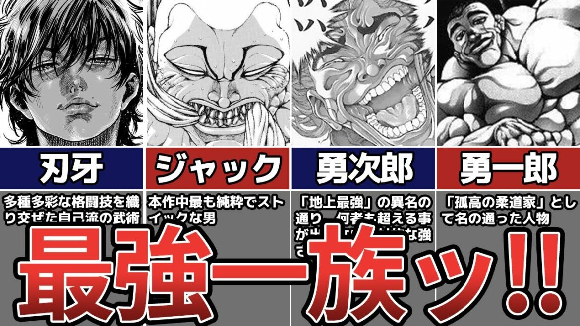 【バキ】最強一族ッ!範馬家徹底解説!遂にジャックがランクアップ!【範馬】【ゆっくり解説】