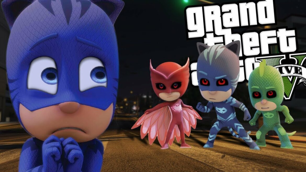 EVIL PJ Mask MOD w/ Catboy, Gekko & Owlette (GTA 5 PC Mods Gameplay)