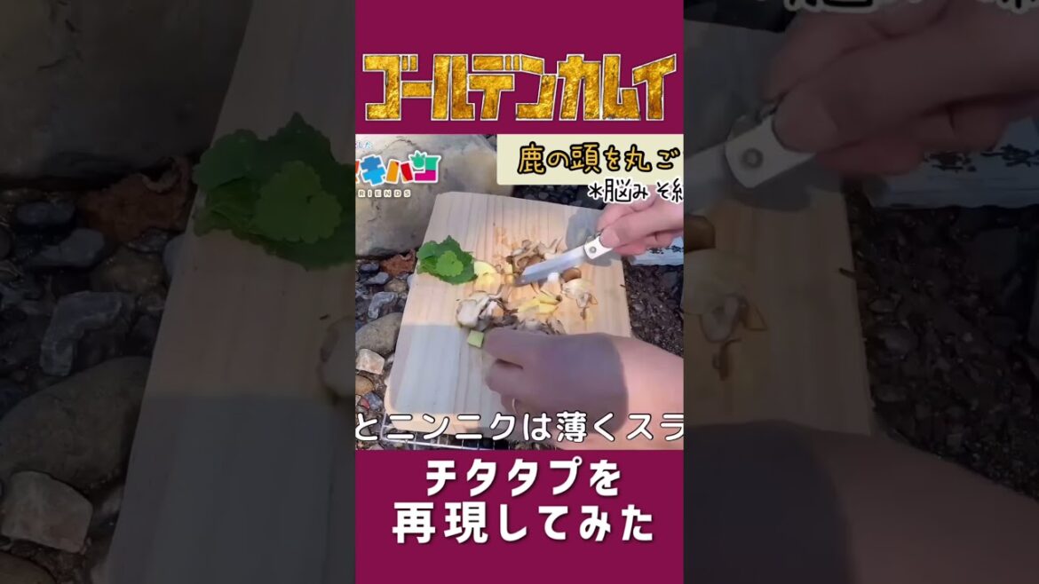 鹿の脳で チタタプ鍋 をつくったゾ【ゴールデンカムイ】#shorts アイヌ文化 自給自足 狩猟 アイヌ民族 ジビエ 狩猟免許