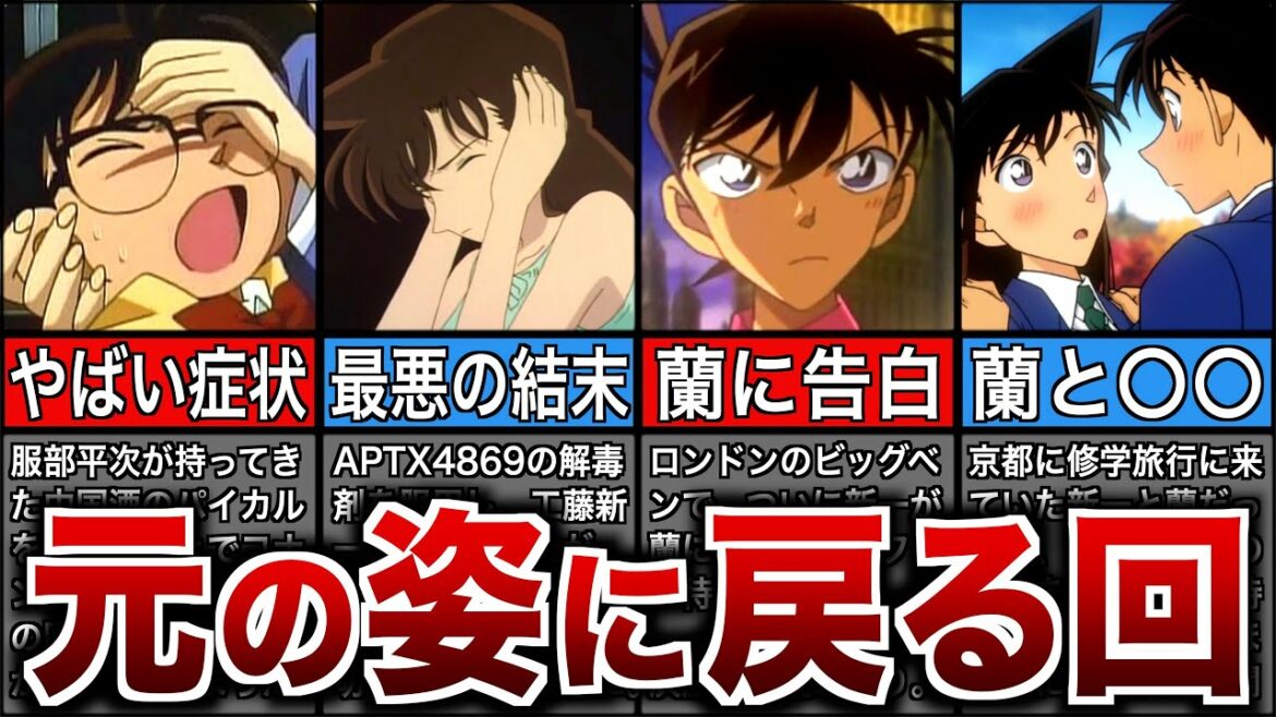【6選】江戸川コナンが工藤新一に戻った回まとめ【名探偵コナン】【ゆっくり解説】