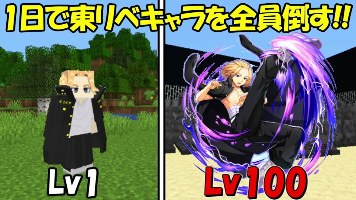 【Minecraft】Lv100マイキーで東リベキャラを壊滅させる!!【東京卍リベンジャーズ】