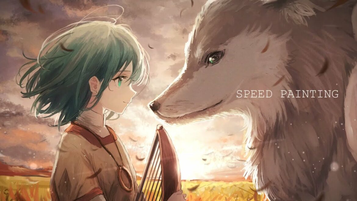 【イラストメイキング】- 獣の奏者エリン(The beast player Erin) speed painting