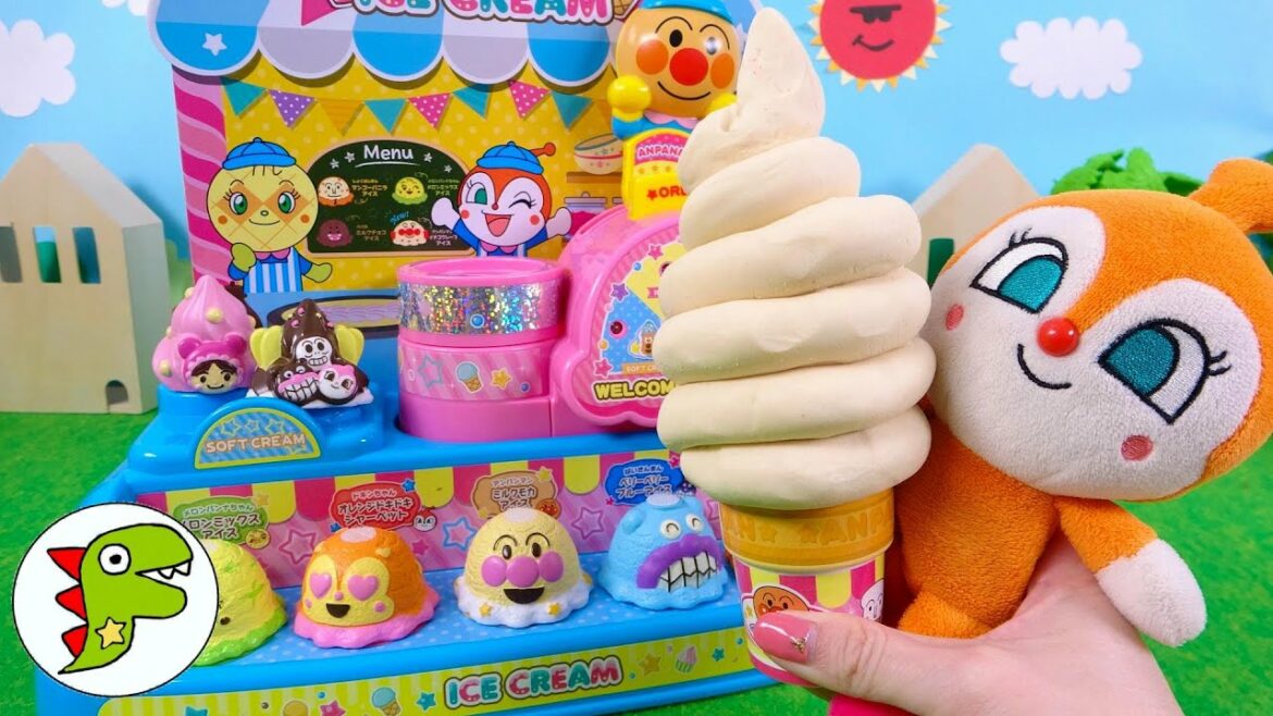アンパンマン おもちゃ アニメ ばいきんまんがアイスクリーム屋さんをやるよ!ねんどでソフトクリームをつくろう! トイキッズ