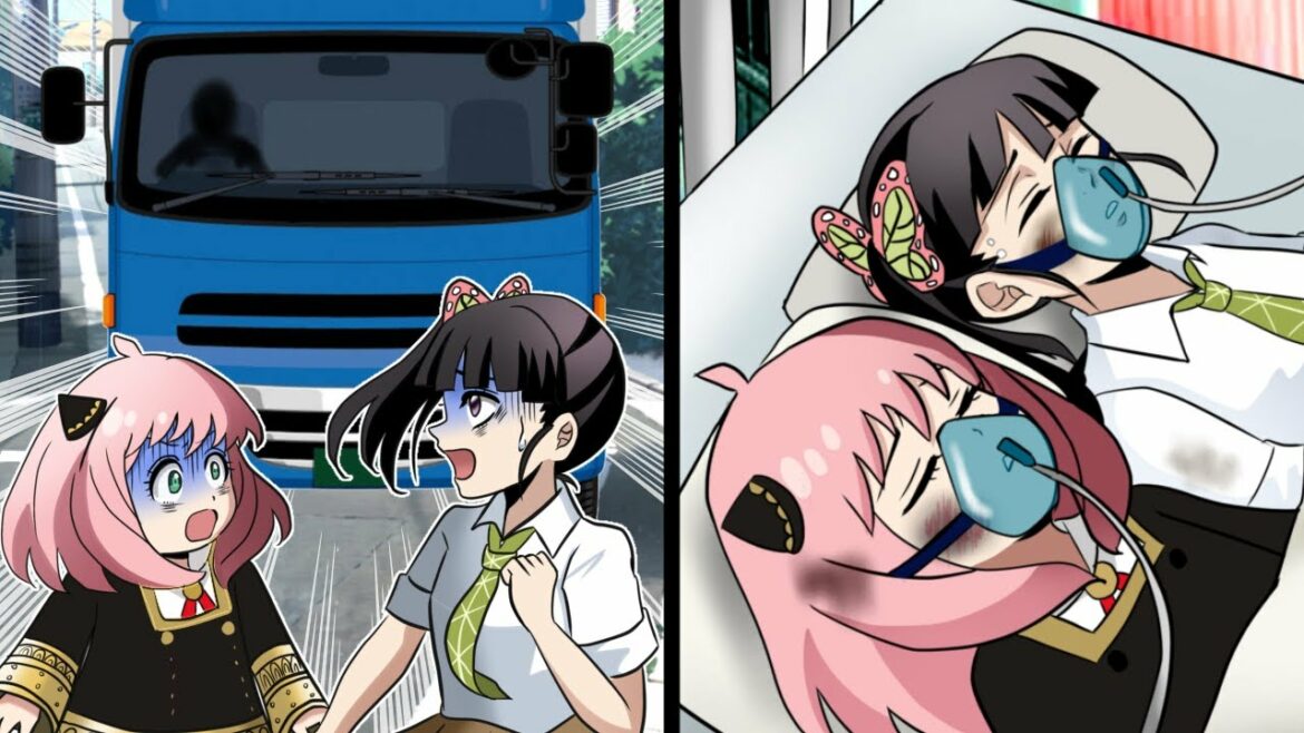 【キメツ小学校✖︎SPY×FAMILY】カナヲとアーニャが車に激突!?意識不明になってしまった2人は助かるのか!?【炭治郎/カナヲ/炭カナ/きめつのやいば/アニメ2期/遊郭編/声真似】