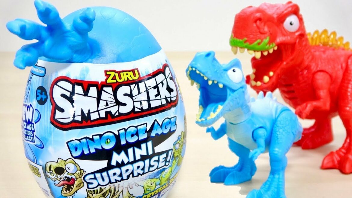 スライムから隠れたパーツを取り出して パキパキに凍ったT-REXを組み立て! SMASHERS DINO ICE AGE MINI SUPRISE