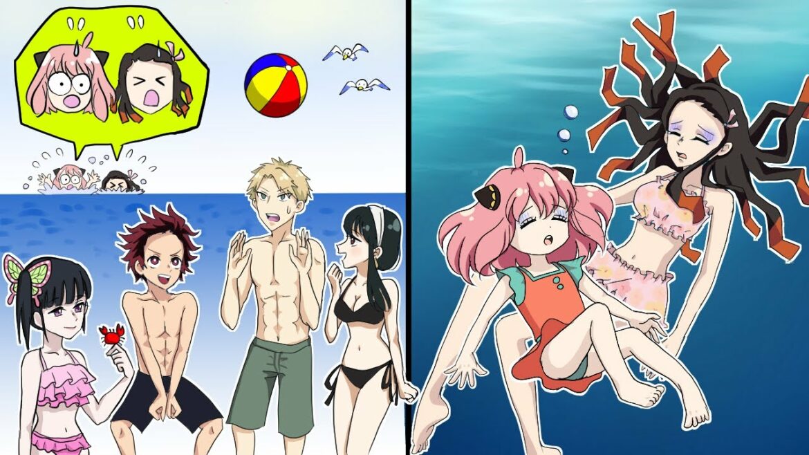 【キメツ学園✖︎SPY×FAMILY】アーニャと禰󠄀豆子が沖に流されてしまう事件発生!?冨岡警察官を筆頭に助けることはできるのか!? 【きめつのやいば/アニメ2期/遊郭編/声真似】