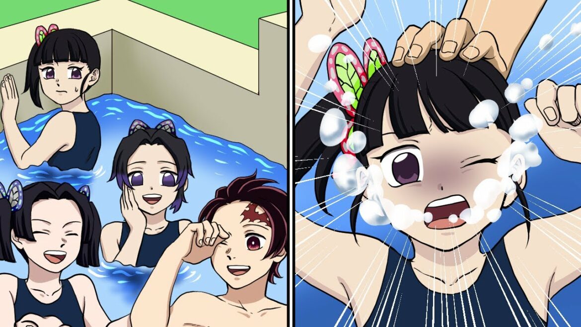 【キメツ学園】プールの授業中、突如現れた不審者にカナヲが強制入水事件発生!?【炭治郎/カナヲ/炭カナ/きめつのやいば/アニメ2期/遊郭編/声真似】