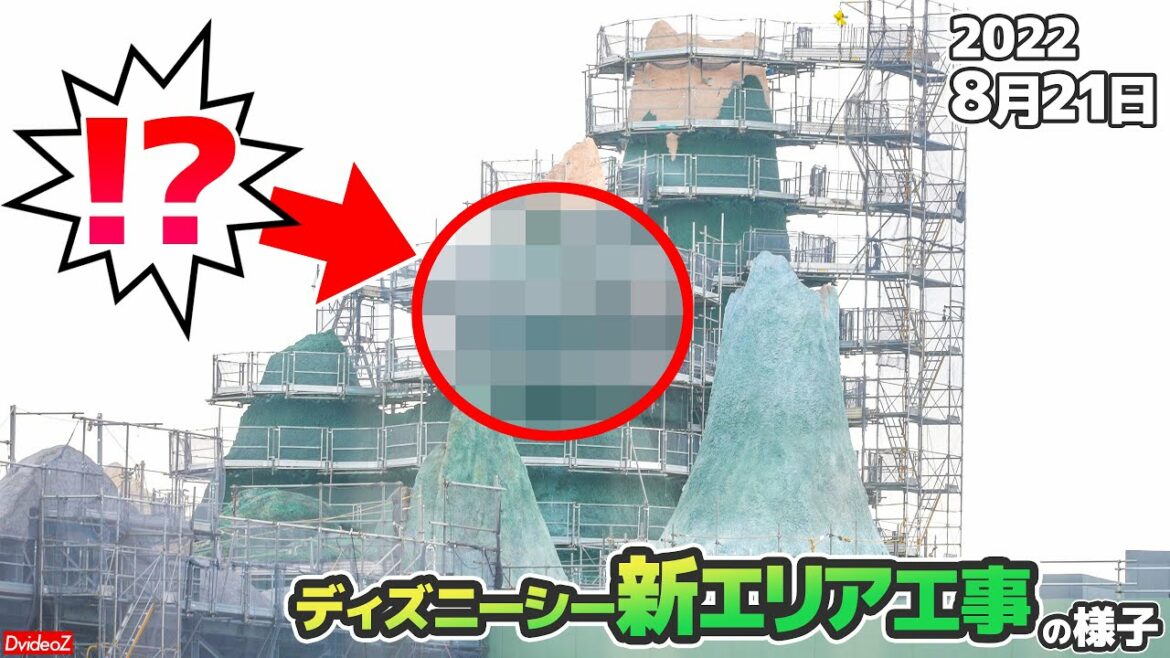 ピーターパンエリアの山に新たな変化!? 2022年8月21日 ディズニーリゾートラインから見る新エリア工事の様子