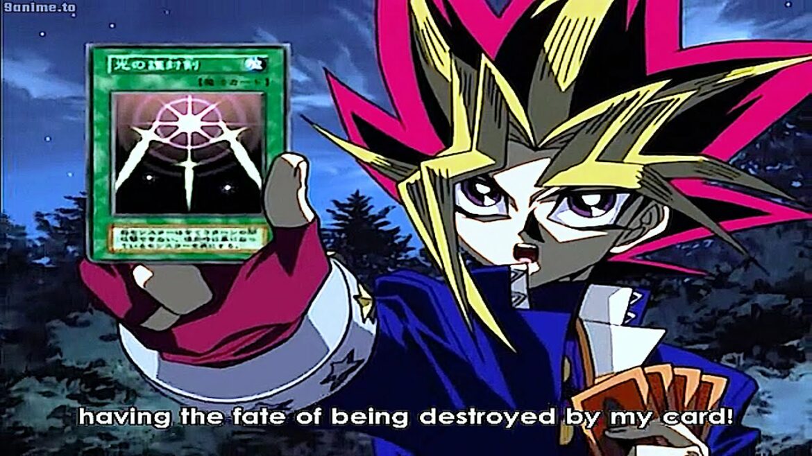 遊☆戯☆王 – 闇遊戯は青眼の白龍を使用して光の護封剣の攻撃を拒否します|Yugi uses extreme card to deny Blue-Eyes White Dragon attacks