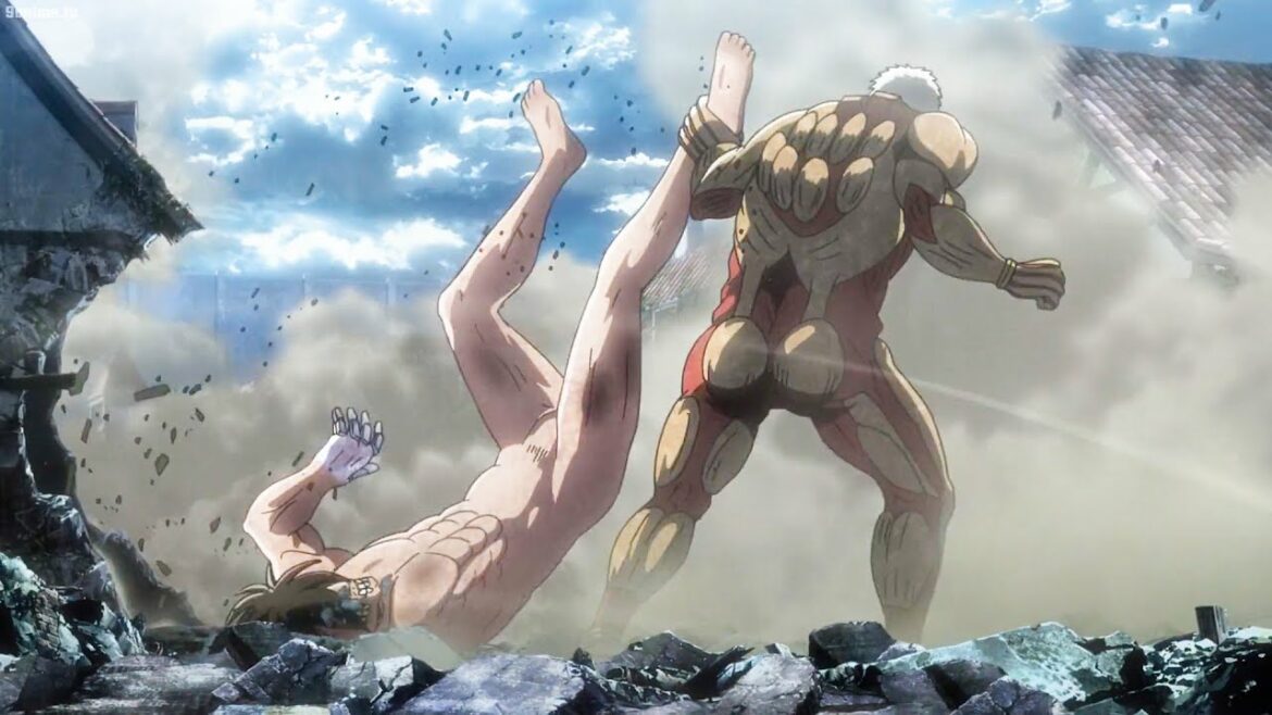 進撃の巨人 – エレンは鎧の巨人に打ち砕かれ、体は千々に引き裂かれた, Eren was smashed by an armored titan and his body was torn apart