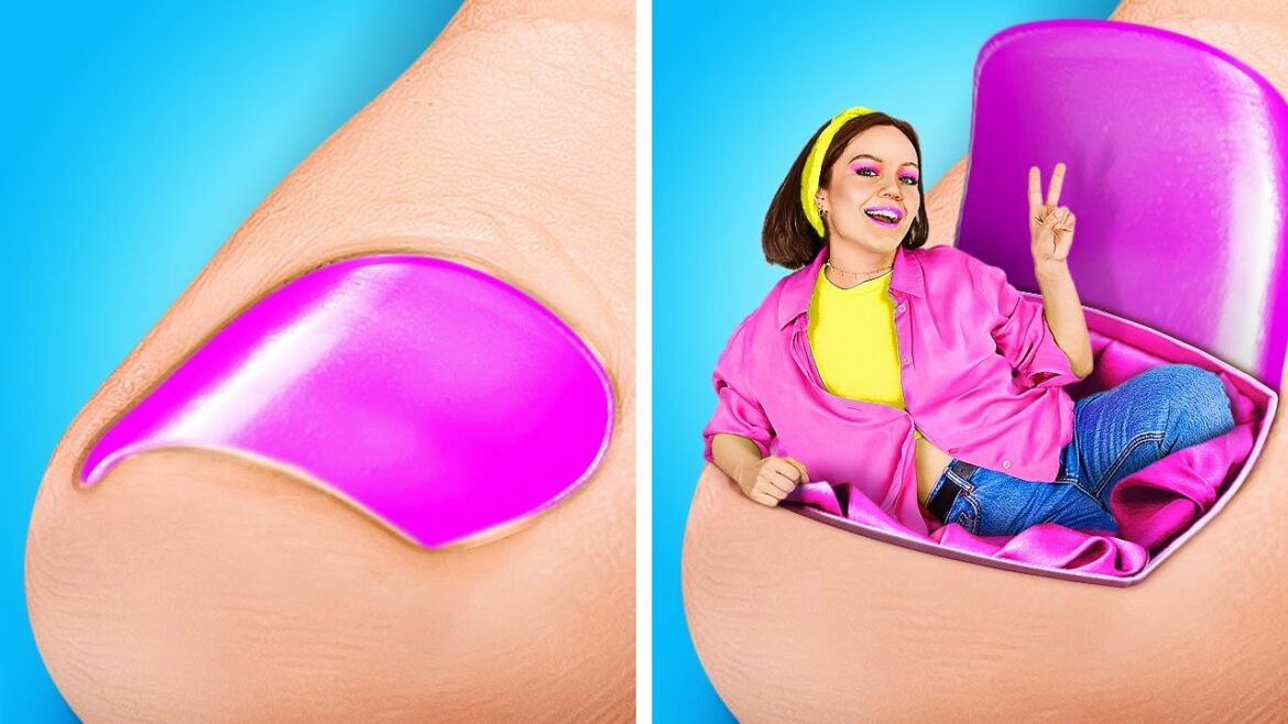 WE BUILD A HIDDEN SECRET ROOM || Pink Tiny House Makeover! Brilliant Ideas and DIY Hacks by 123 GO!