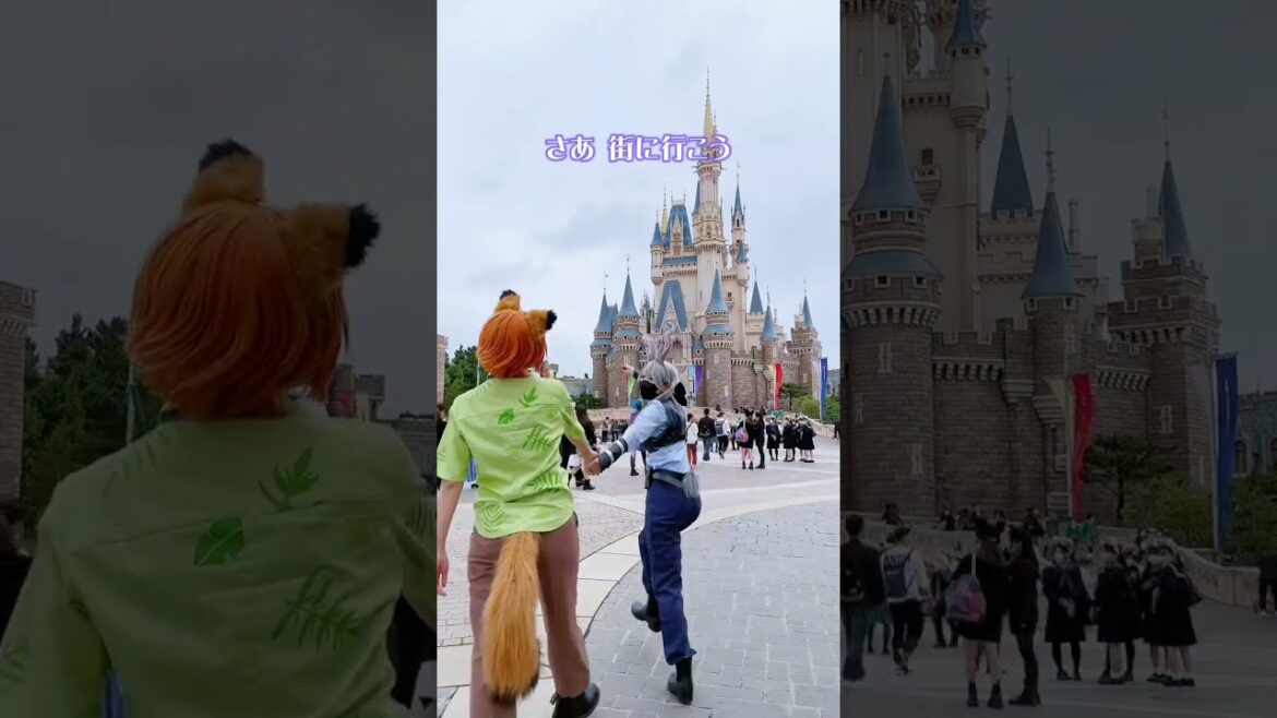 【Dハロ】ズートピアのジュディとニック仮装でディズニーハロウィンを大満喫! #vlog #shorts