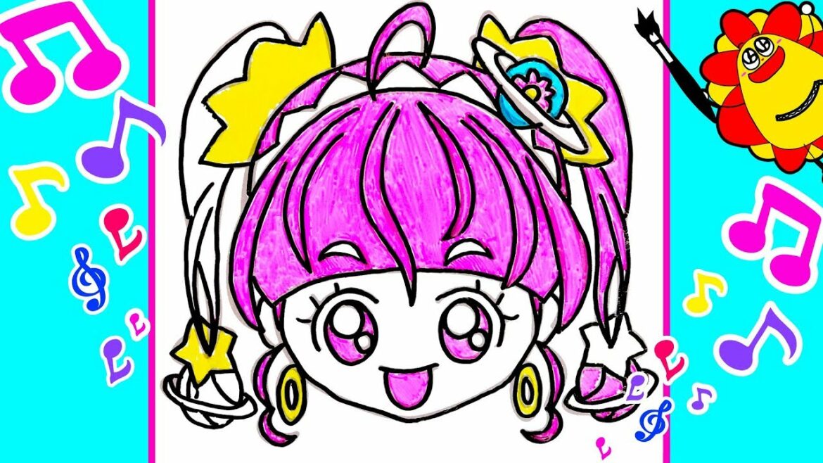 スター☆トゥインクルプリキュアの絵描き歌♪♪ キュアスターやフワのぬりえ絵本! おもちゃ アニメ ★サンサンキッズTV★
