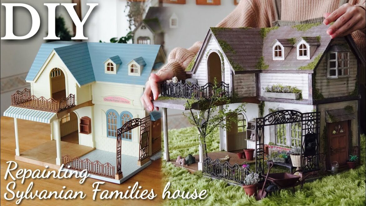 シルバニアのお家をリペイント|お家はおしゃれな森のキッチン|The  courtyard restaurant from Sylvanian Families