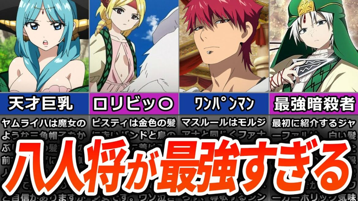 【マギ】最強戦力?!シンドリア王国を守る最強の戦士『八人将』を徹底解説!【アニメ解説】