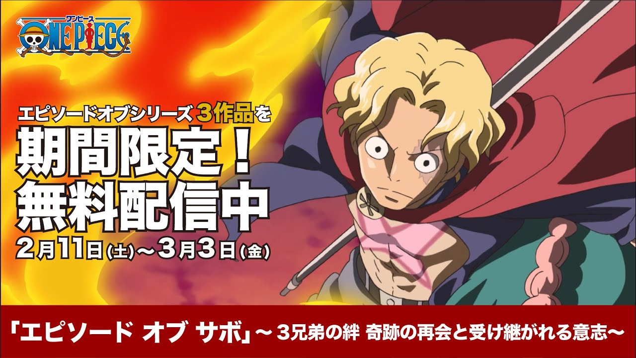 『ONE PIECE』エピソードオブサボ ~3兄弟の絆 奇跡の再会と受け継がれる意志~(2015年放送)【『ONE PIECE FILM