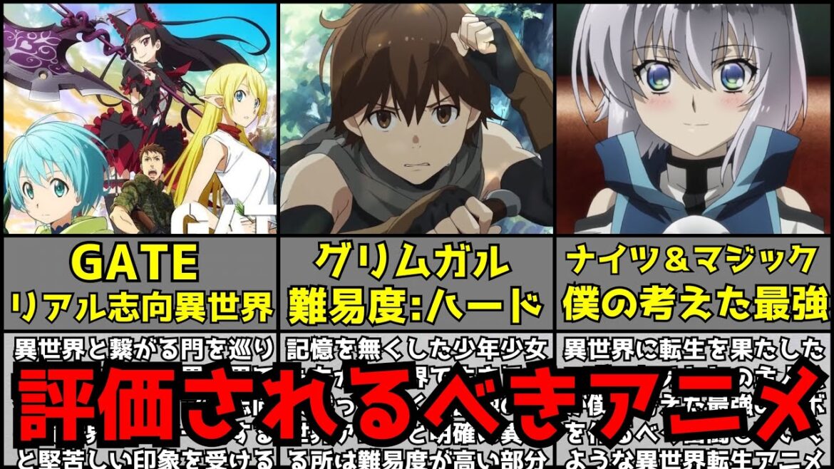 【2期続編来い!!】供給過多になっている異世界アニメの中でもっと評価されるべきアニメがこれ【ゲート、グリムガル、ナイツ&マジック】【小説家になろう】