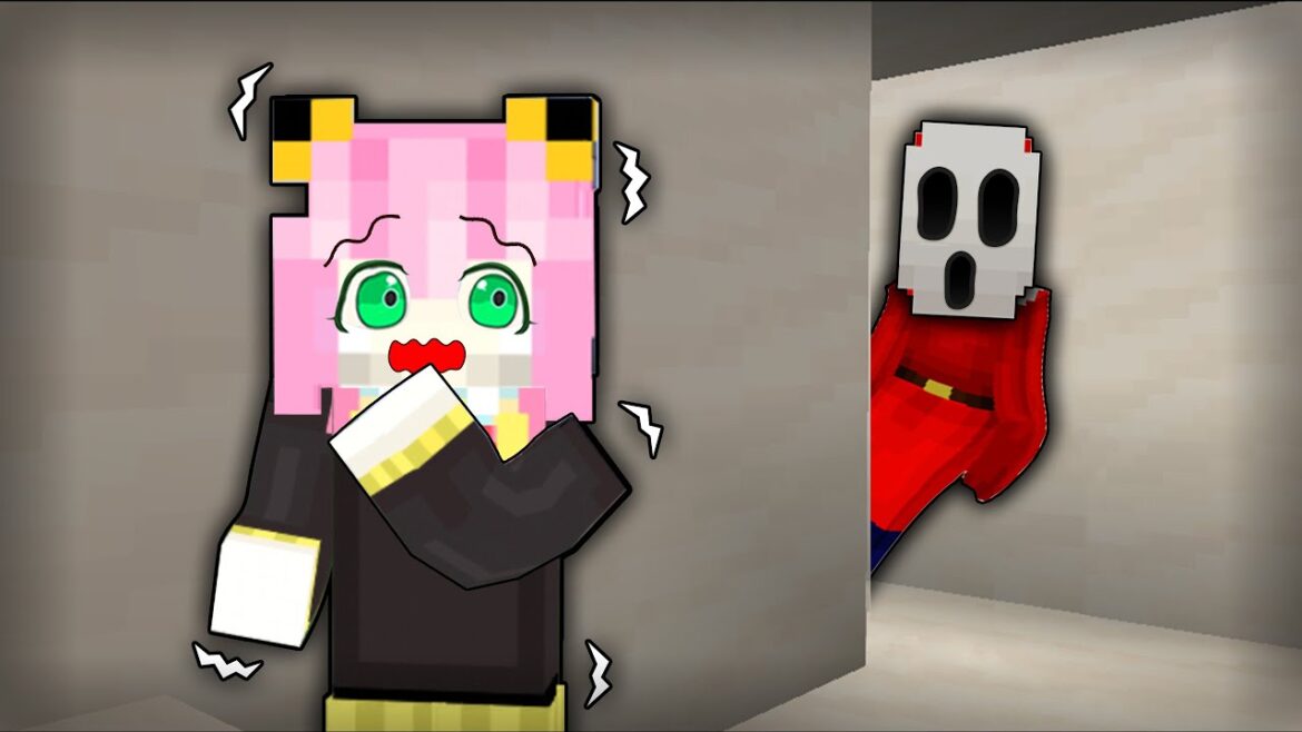 スパイファミリー×マイクラ⭐Minecraftでアーニャのセキュリティハウスを建築❤️おばけに襲われるマインクラフト✨フォージャー家のおうちでミッション🌼ヨルさん声真似