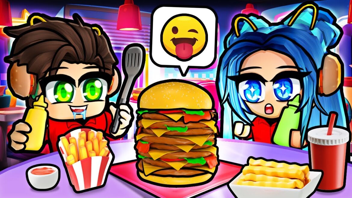 Working at the “HAPPY” Burger Restaurant in Roblox!