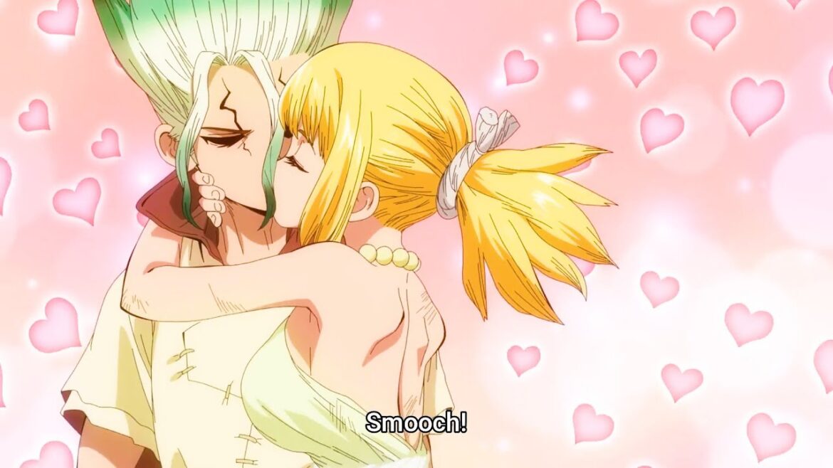 ドクターストーン 3期 – コハクは千空にキスをし、千空とたくさん唾液を交換する