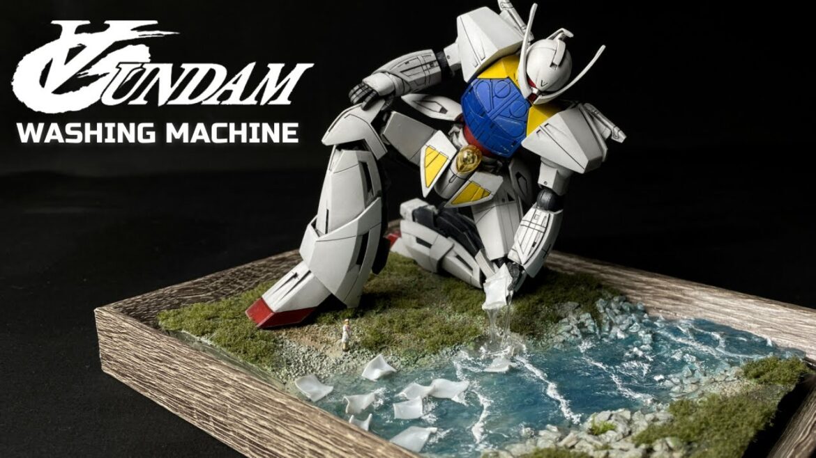 川で洗濯してる∀のジオラマ作った【ガンプラ HGCC ターンエーガンダム】