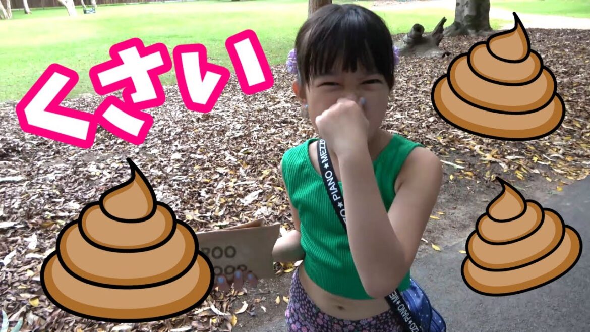 【オーストラリア留学】くさい!まりちゃんがカンガルーのうんぴーを踏んじゃったw 海外子育て 教育【まりちゃんいずちゃんチャンネル】