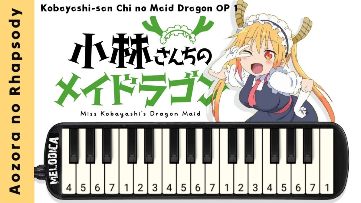 Kobayashi-san Chi no Maid Dragon OP 1 – Aozora no Rhapsody (青空のラプソディ) “Fhána” Easy Melodica Tutorial