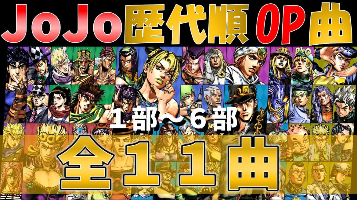 【ジョジョ1~6部】歴代全OP集